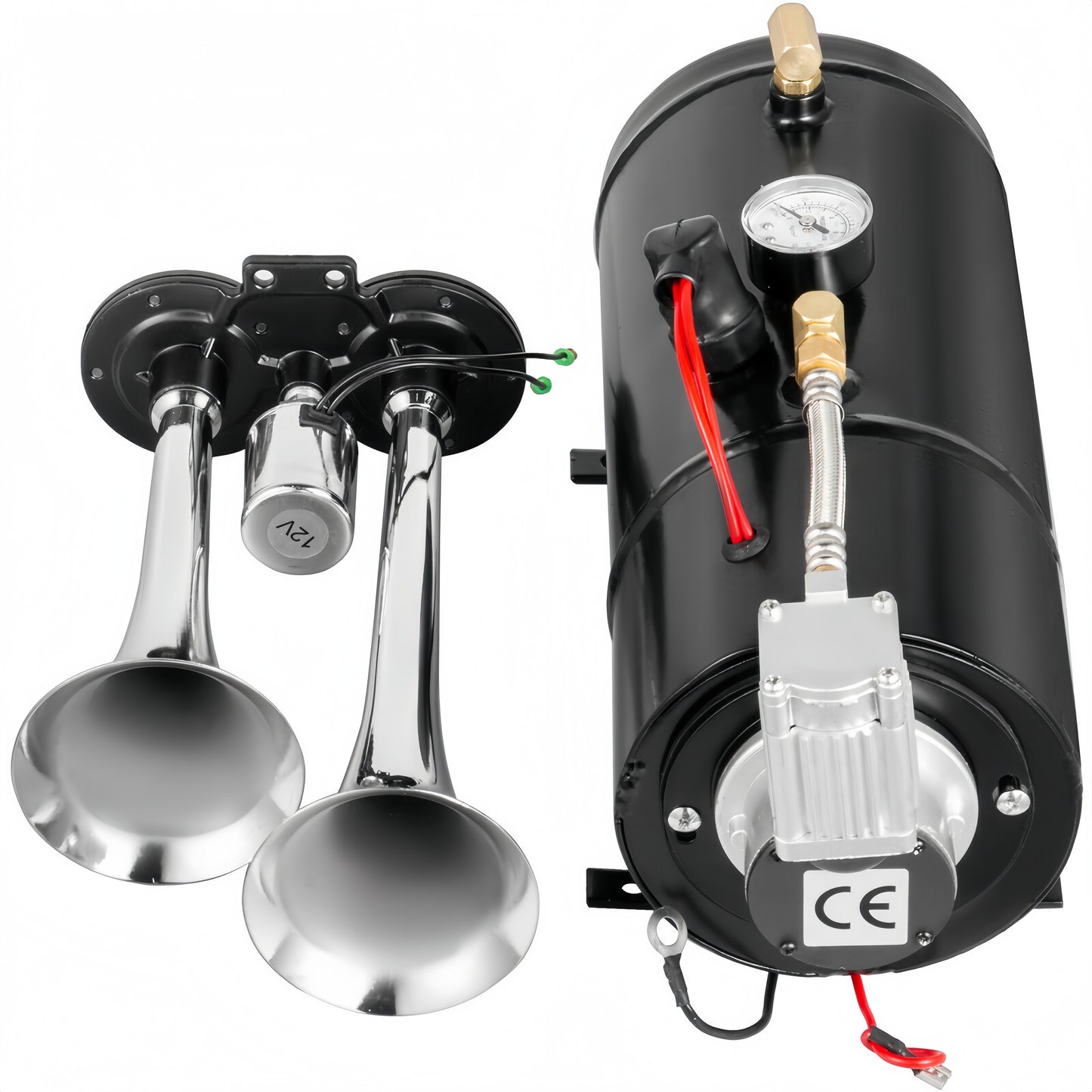Car Dual Pipe Air Horn Kit – High-Performance Electric Compressor Horn