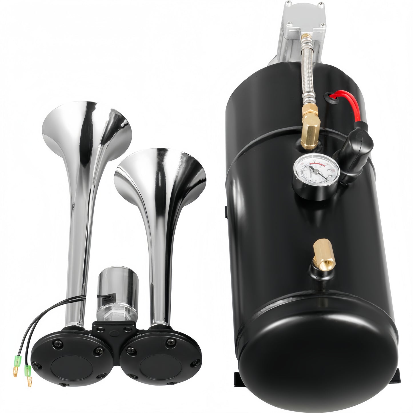 Car Dual Pipe Air Horn Kit – High-Performance Electric Compressor Horn