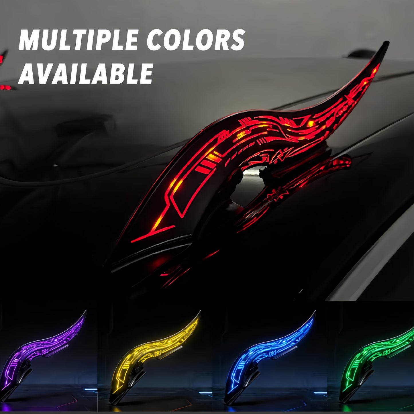 1 Pair Dragon Horn LED Car Roof Lights – Waterproof, 32 Light Effects