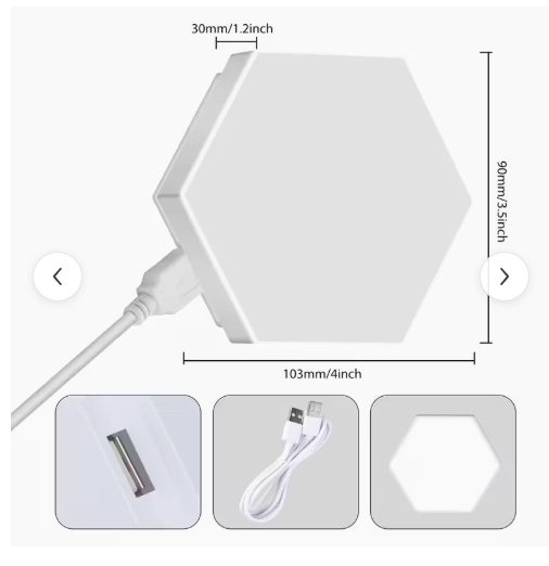 12pcs Hexagon Wall Light Panels RGB/APP