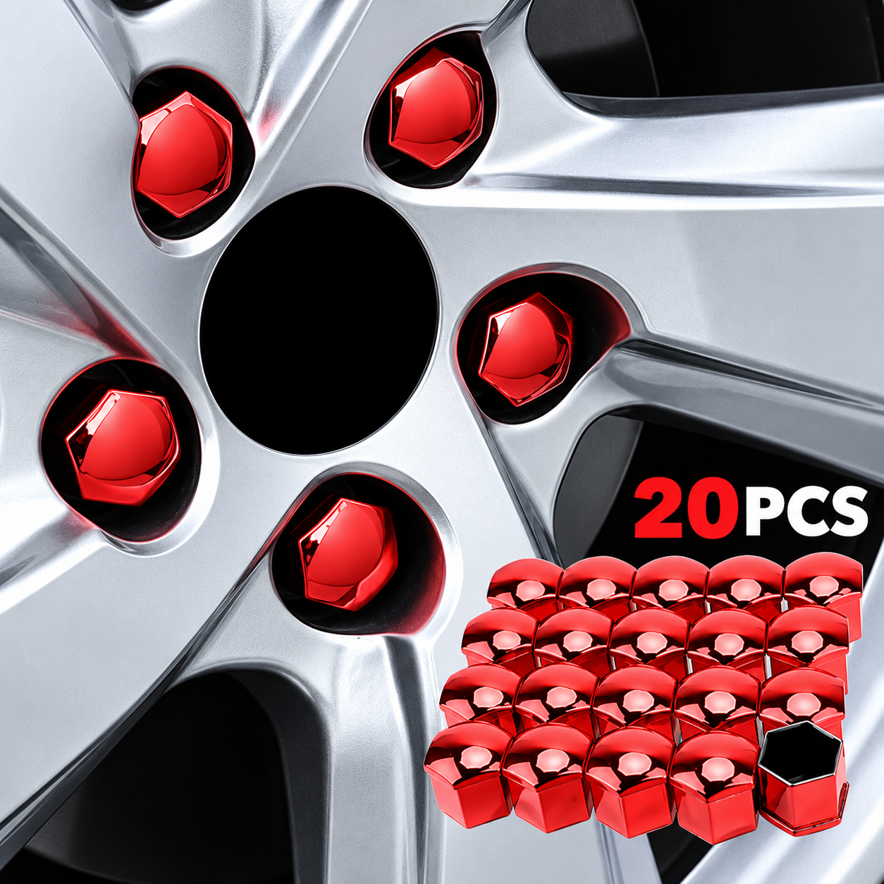 20PCS Car Wheel Nut Caps – Anti-Rust Bolt Covers 19/21mm