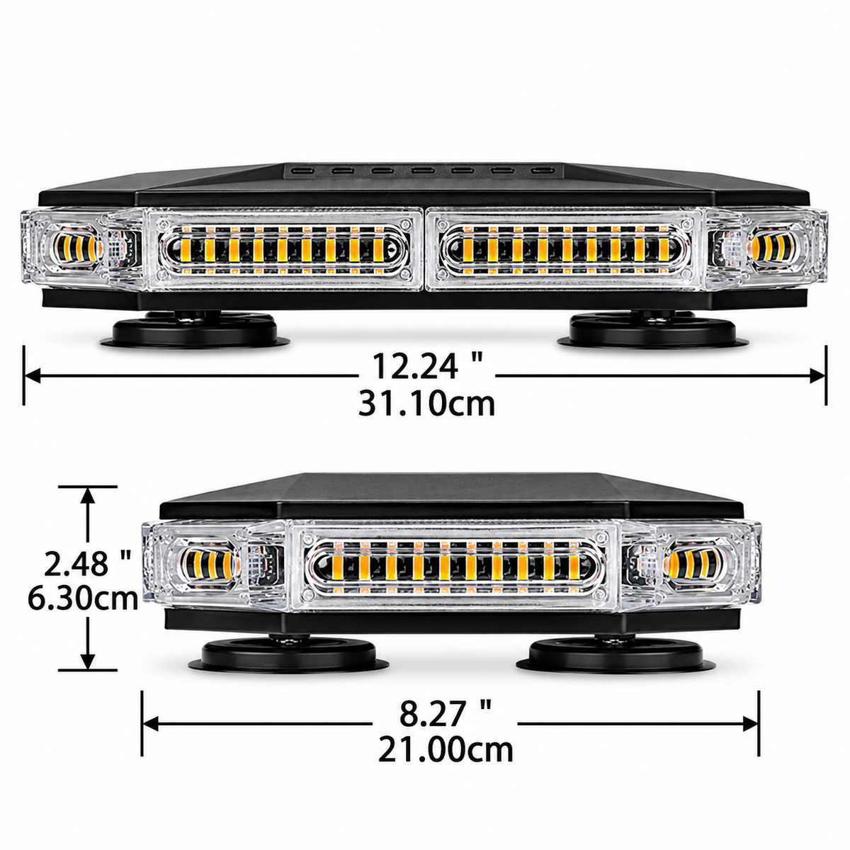 12-24V 72LEDs Magnetic Roof Strobe Light with Controller