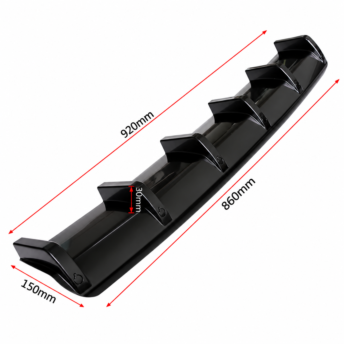 92cm Universal Shark Fin Rear Bumper Diffuser Lip