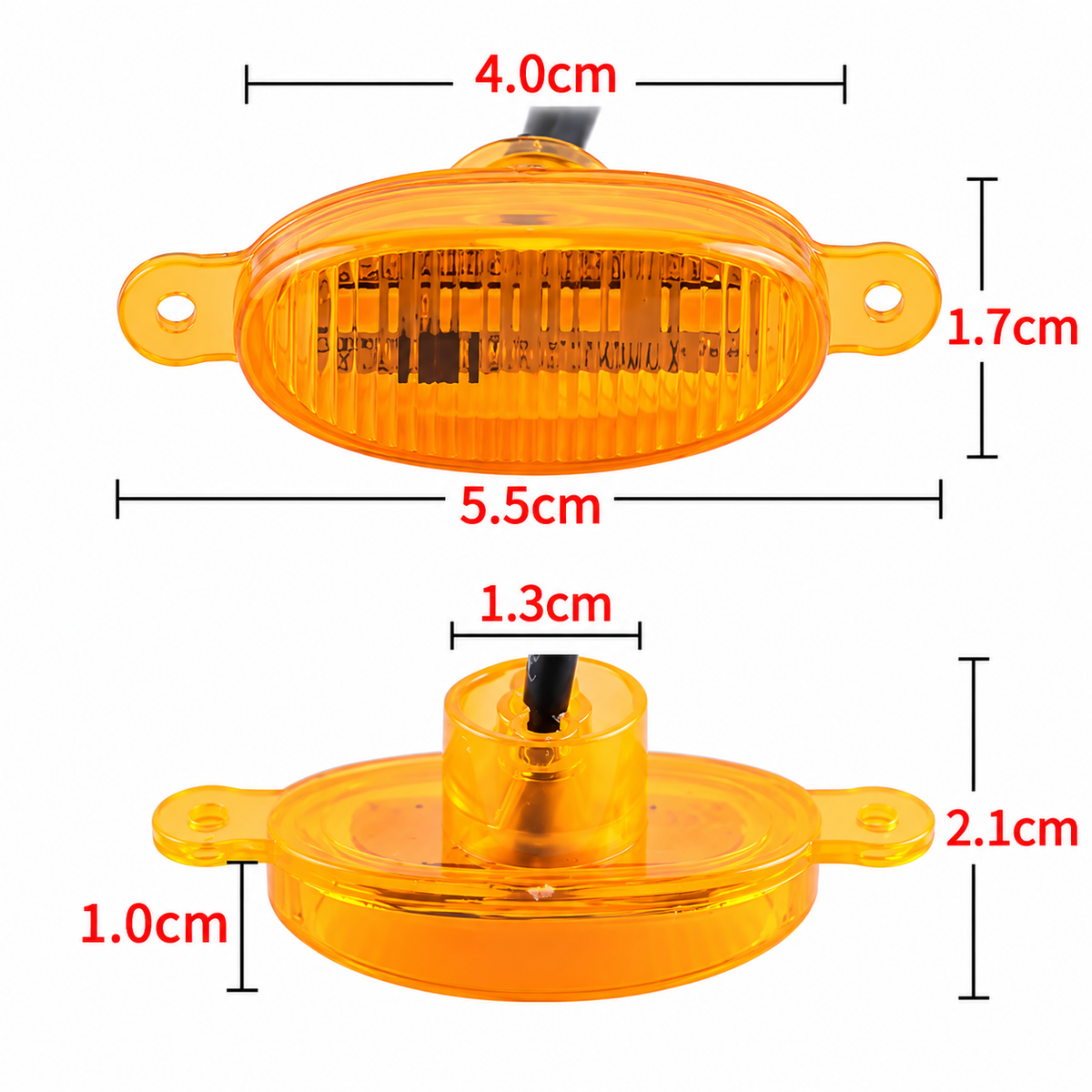 4pcs Car Grill Led Lights 12V Amber Shell with Amber Light Grill Lamp  with Harness Wire