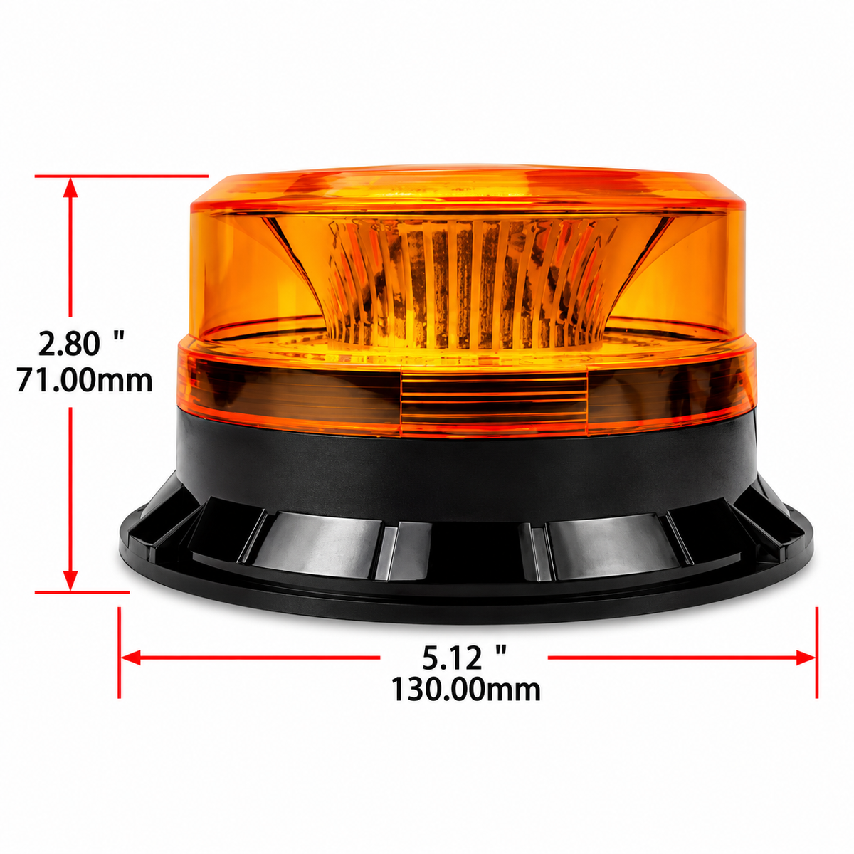 12-24V 36LED Amber Rotating Beacon Light – 12V/24V Magnetic Warning Strobe
