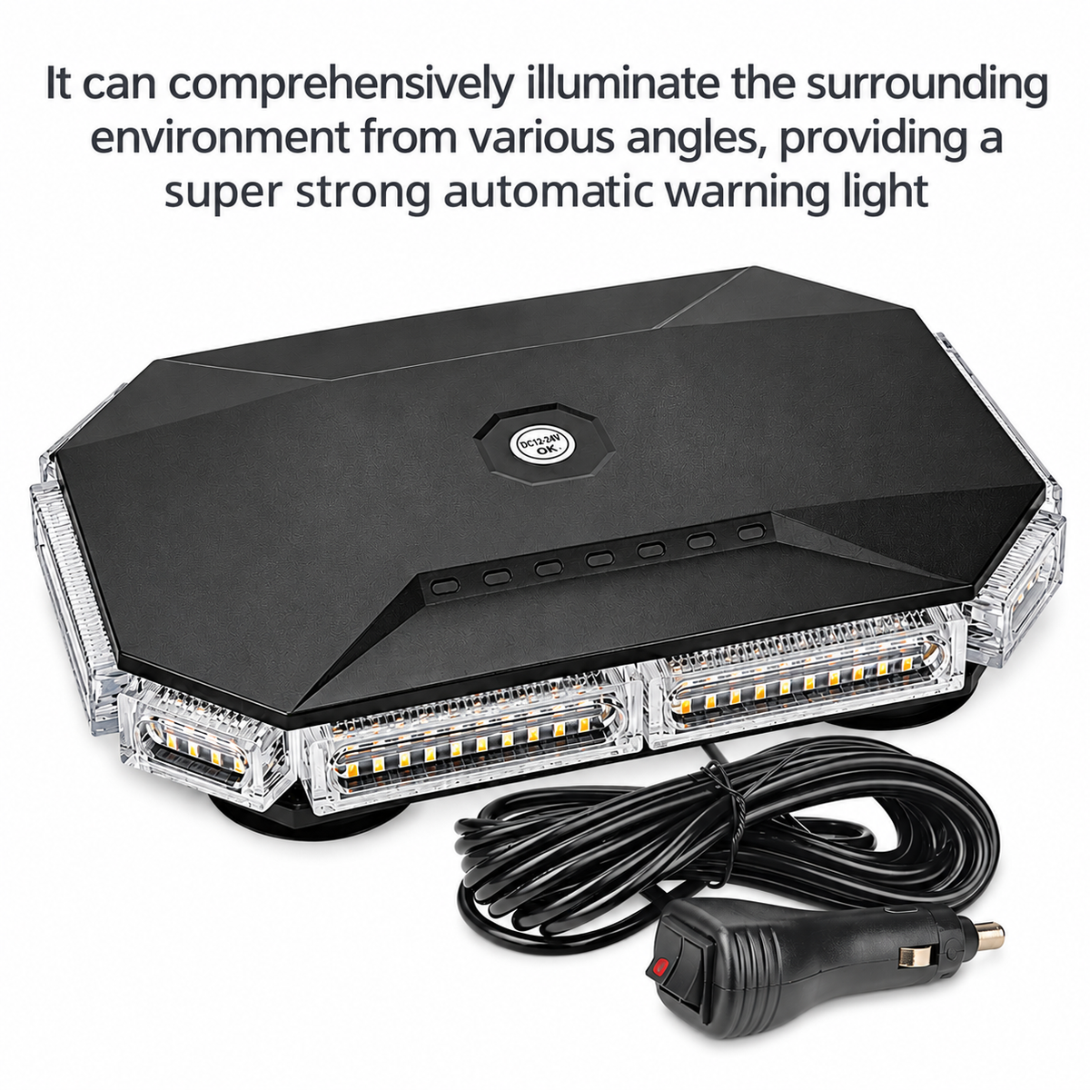 12-24V 72LEDs Magnetic Roof Strobe Light with Controller