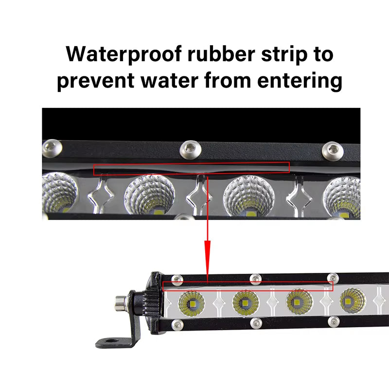 72W 26inch Cree Single Row Thin LED Work Light Bar Spot Beam for Off Road