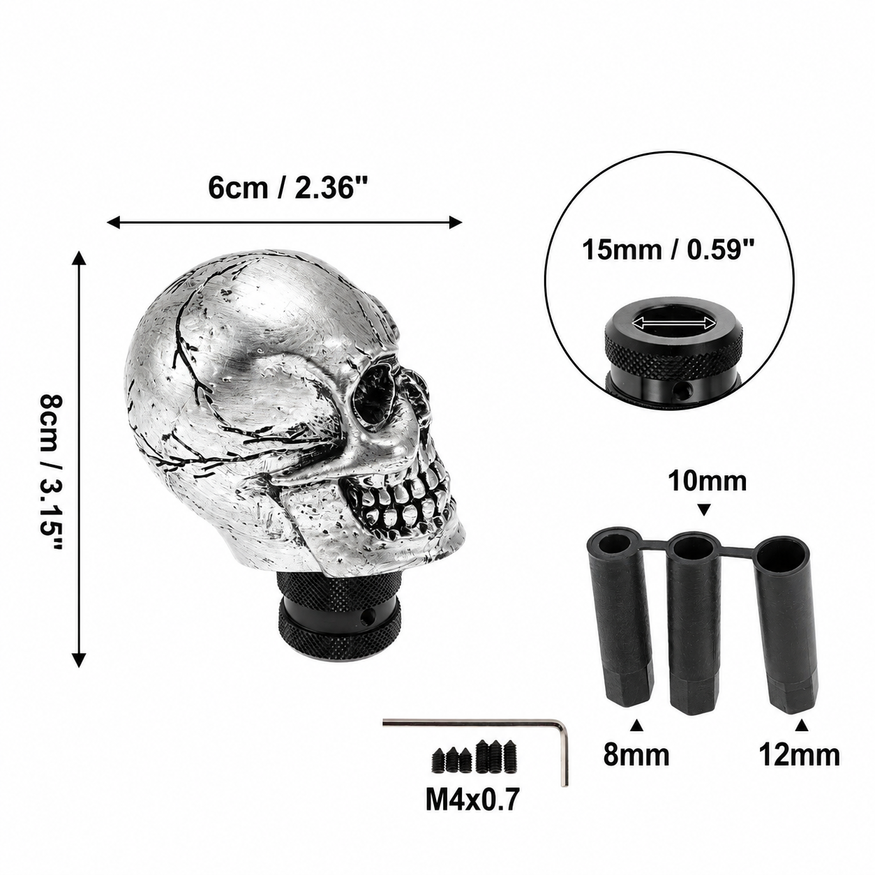 Universal Skull Head Manual Gear Shift Knob