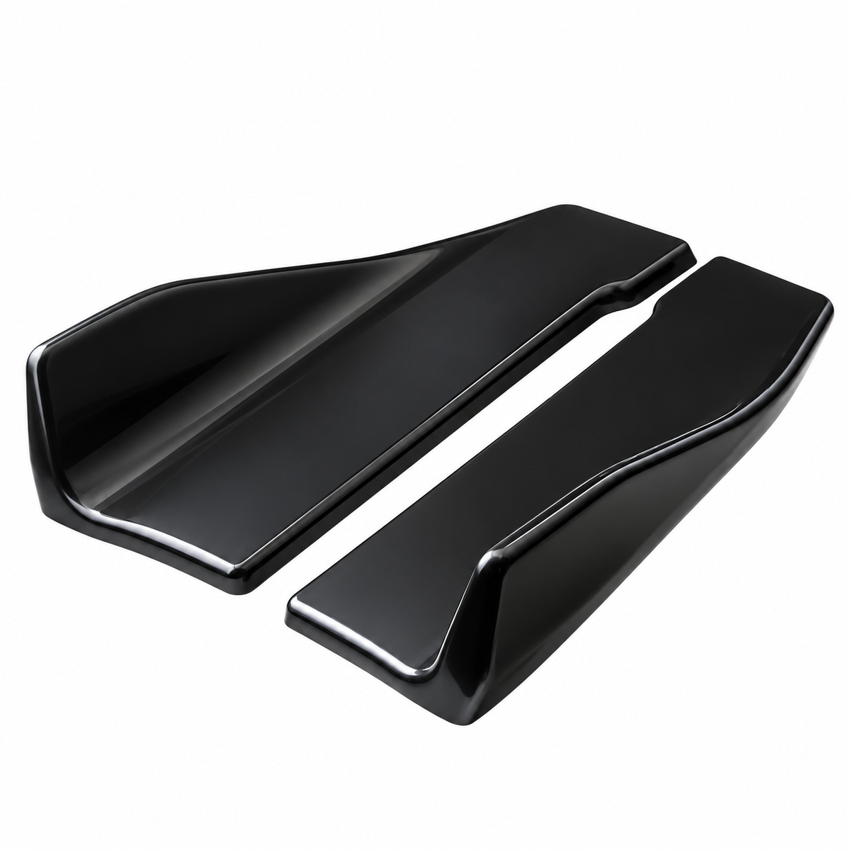 1 pair Universal 35cm Gloss Black Carbon Fibre Side Skirt Spoiler Trim