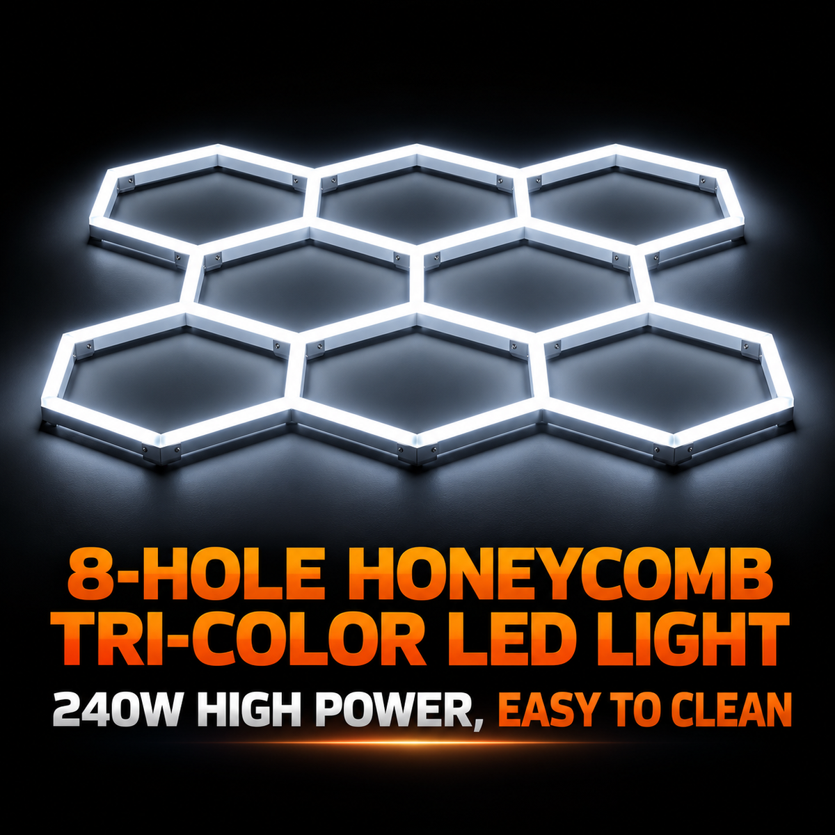 AC-Powered Hexagon LED Garage Light – Honeycomb Ceiling & Wall Light