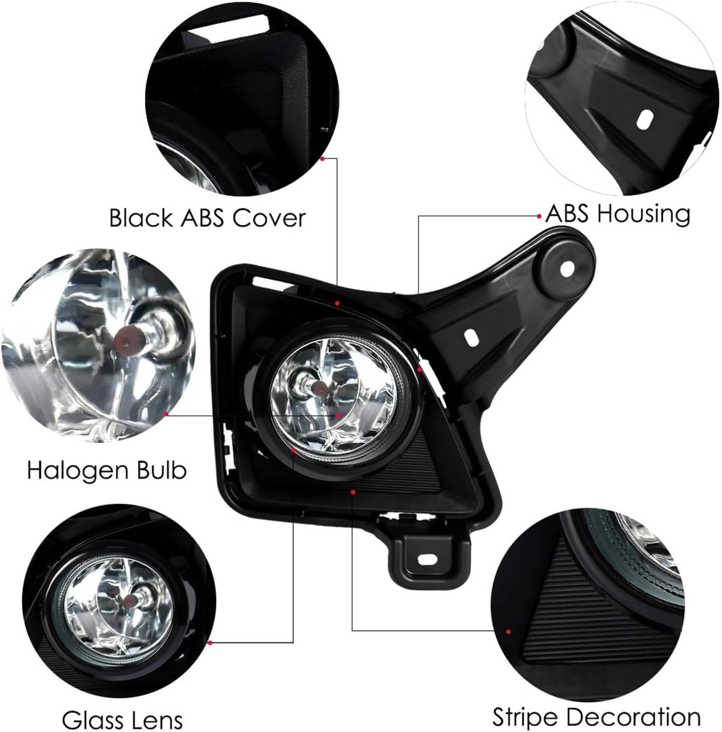 12V Fog Lights Compatible For Toyota Hiace 2010-2013