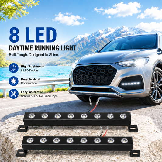 2PCS 12V 8LED High Brightness Daytime Running Light