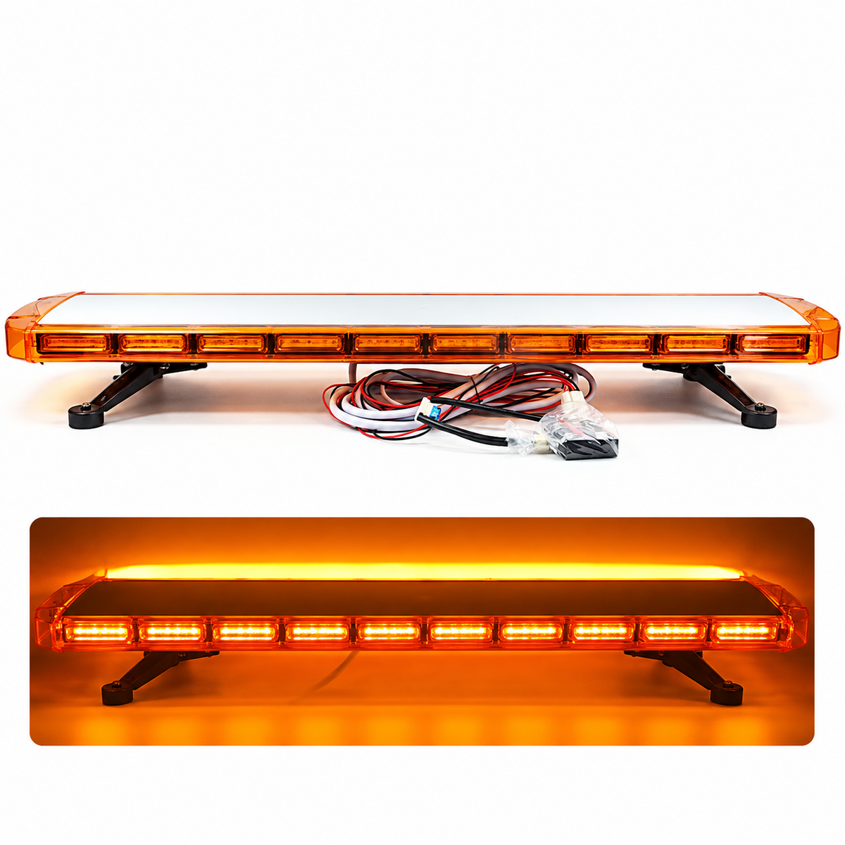 47 inch 96LED Strobe Warning Light – IP65 Emergency Flashing Light for Trucks, Cars & Rescue Vehicles