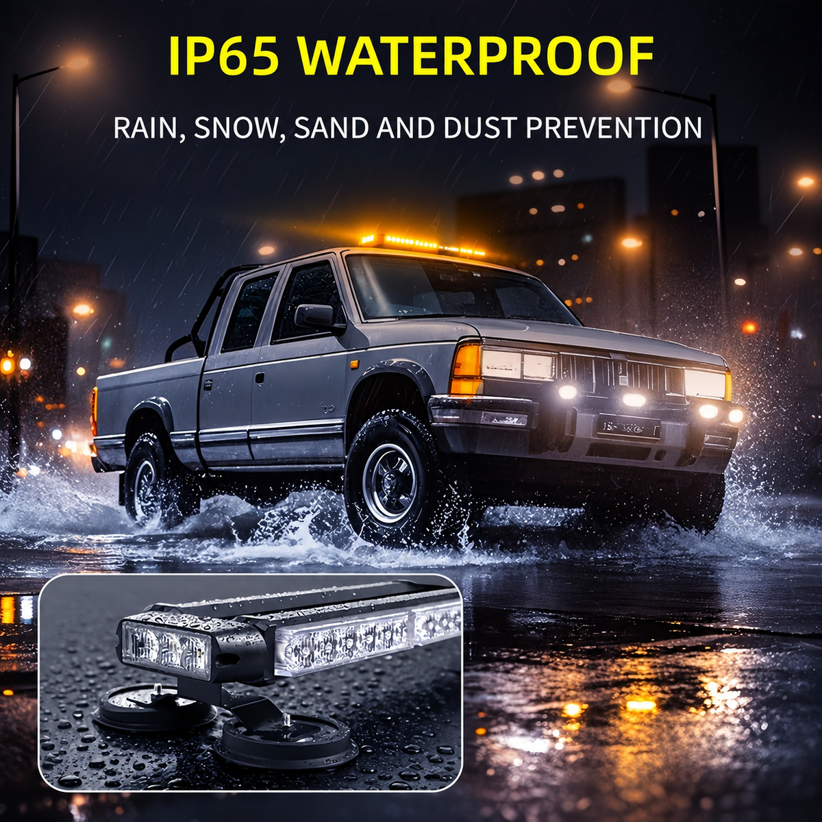 12V-24V 96cm LED 4-Sided Flashing Light Bar