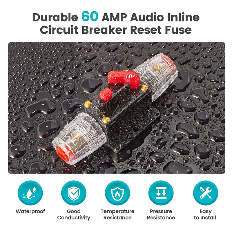 60A Car Audio Inline Circuit Breaker Reset Fuse Holder