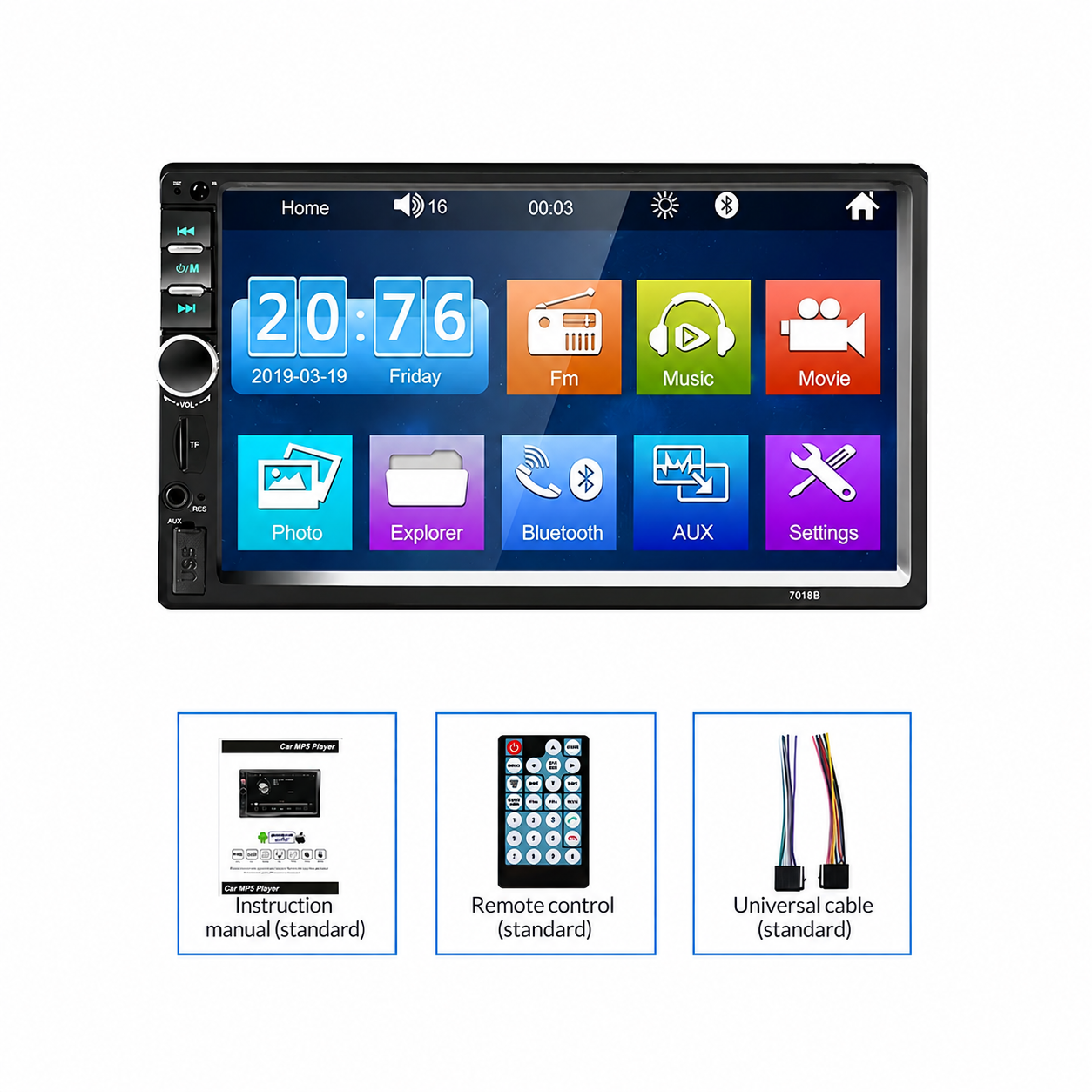 Android Apple 7" Car MP5 Player Bluetooth Touch Screen Stereo Radio