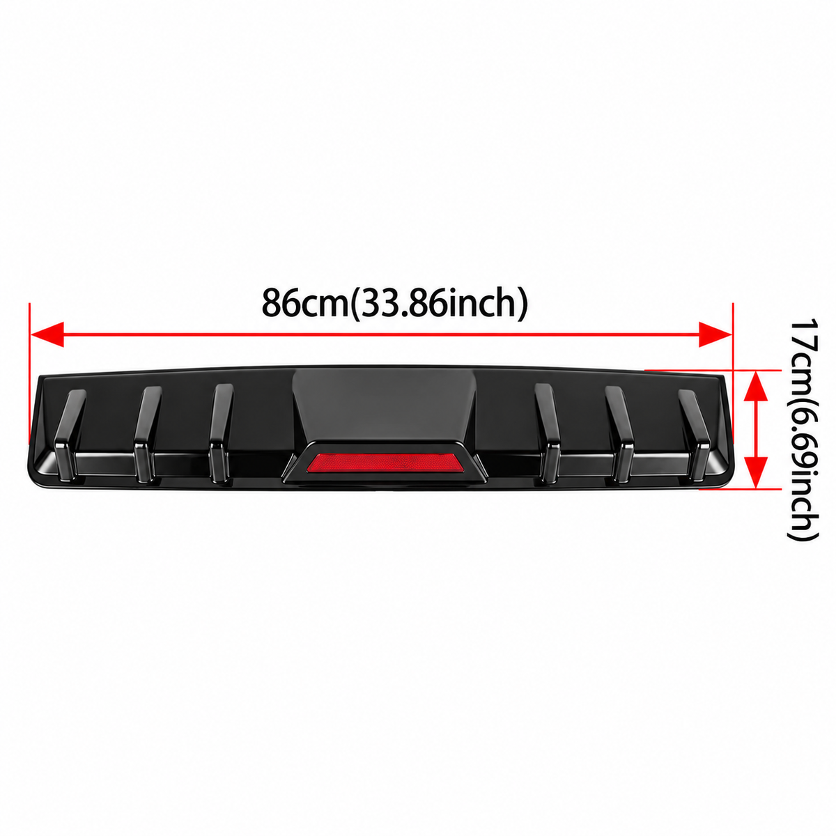 Universal Sport Rear Bumper Spoiler with LED Lights – Shark Fin Style