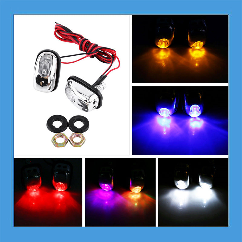 2pcs 12V New Mini Car LED Hood Windshield Nozzle Wiper Water Jet Spray Decorative Lights