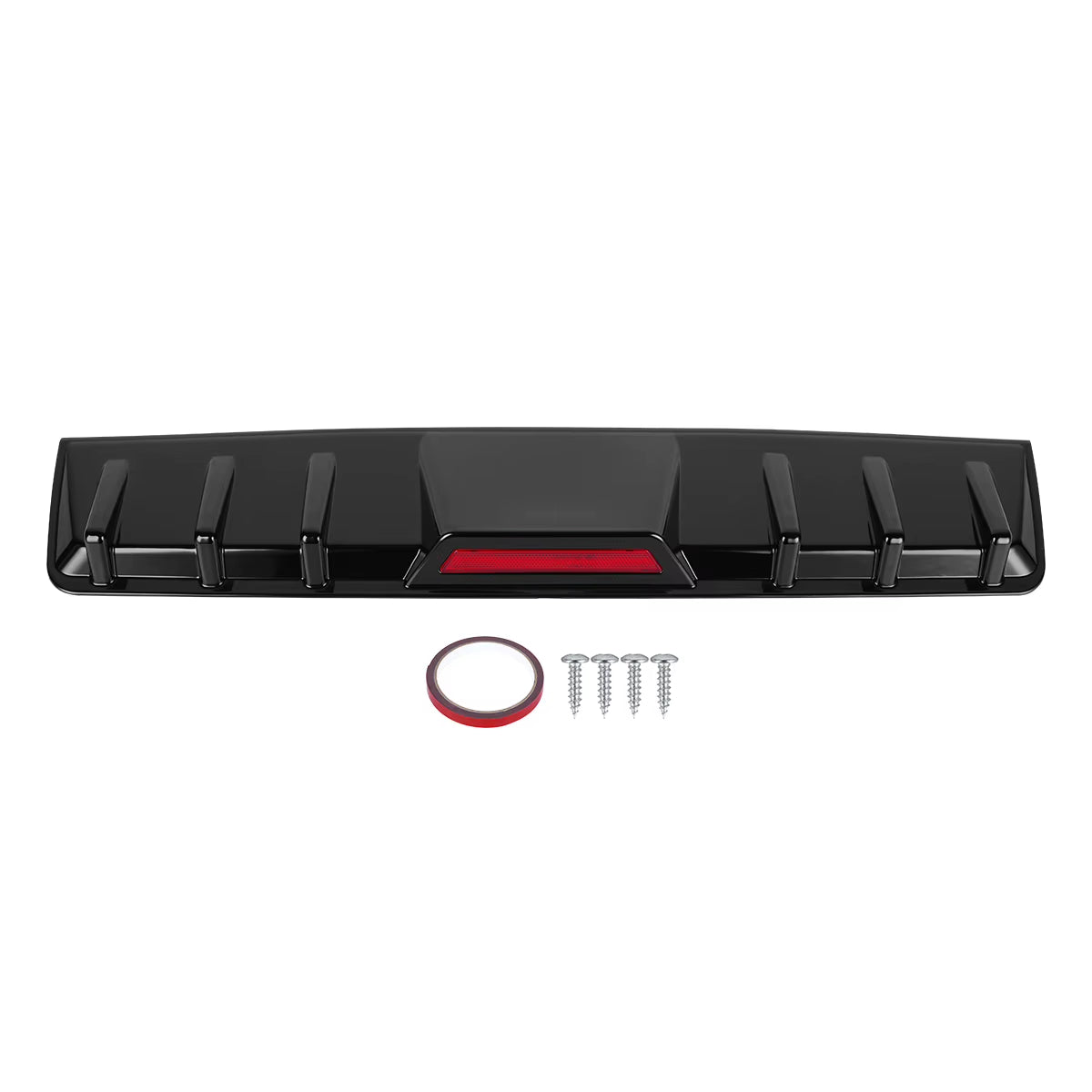 Universal Sport Rear Bumper Spoiler with LED Lights – Shark Fin Style