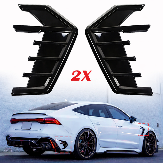 3D Car Side Vent Stickers -18.5cm Shark Gill Fake Air Intake Decals for Fender & Hood Exterior Modification