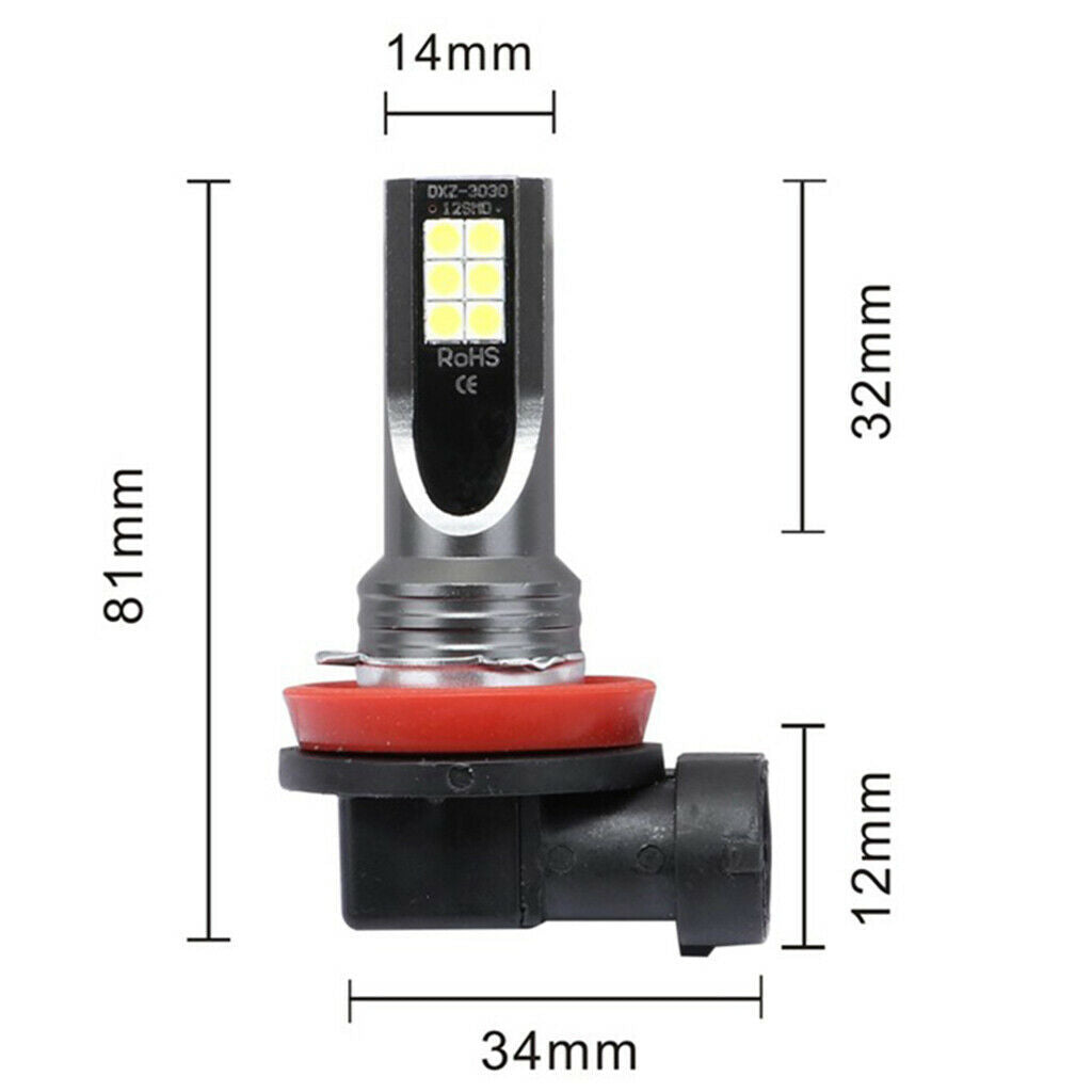 2PCS 12V 1400 Lumens Car H11/H8/H9 LED Fog Light -3000K Yellow