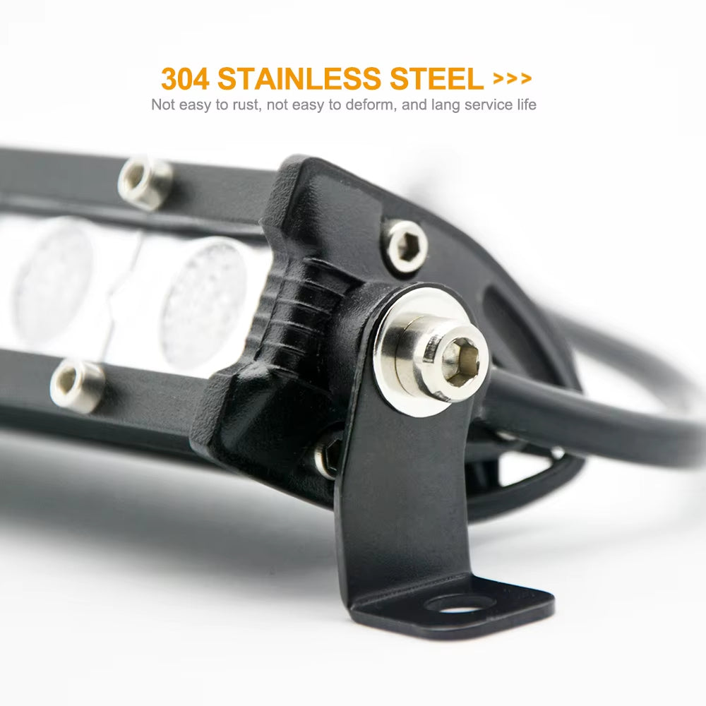 72W 26inch Cree Single Row Thin LED Work Light Bar Spot Beam for Off Road
