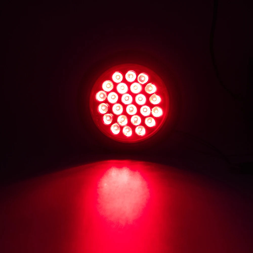 2pcs 12V/24V 24 LED Round Rear Brake Light Tail Light for Car Truck Trailer