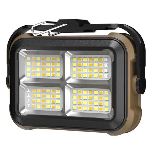 New solar charging COB work light with magnetic attraction and hook projection light TYPE-C charging camping light