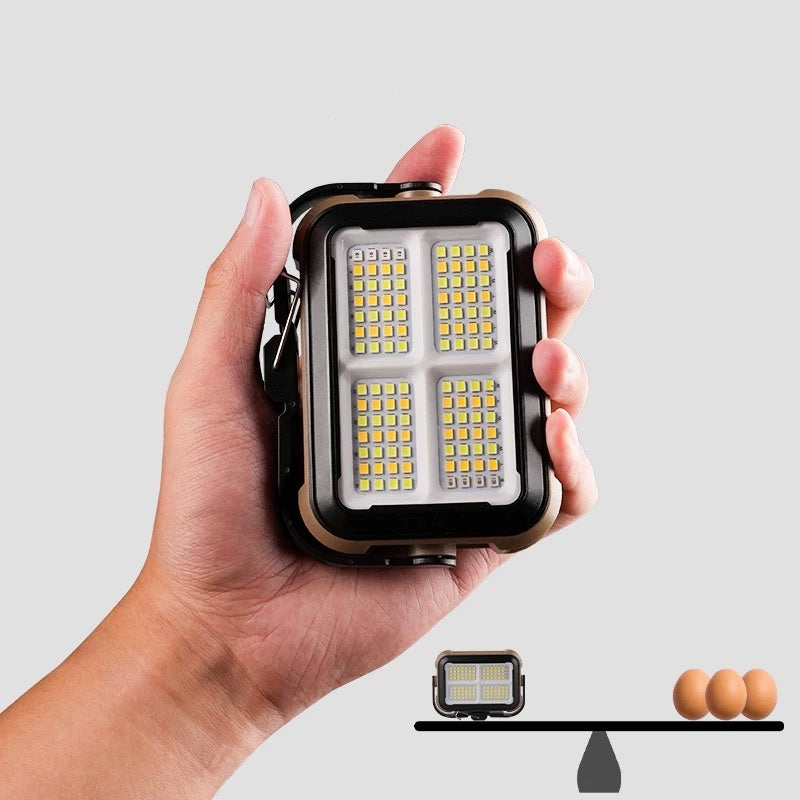 New solar charging COB work light with magnetic attraction and hook projection light TYPE-C charging camping light