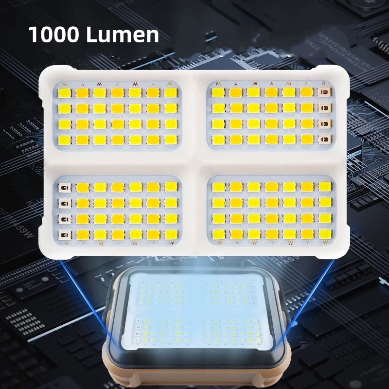 New solar charging COB work light with magnetic attraction and hook projection light TYPE-C charging camping light