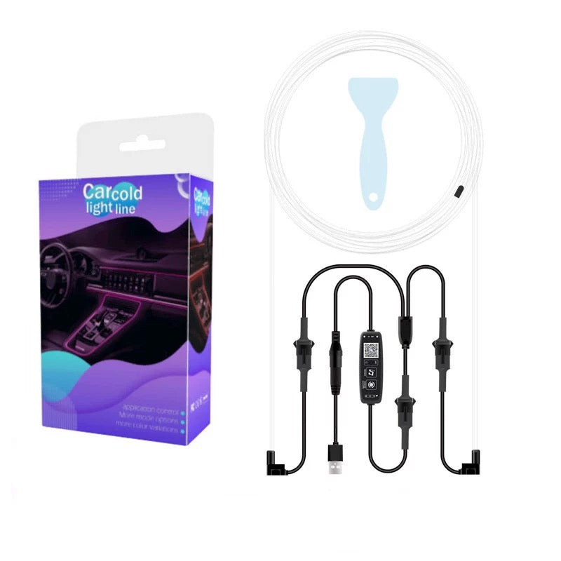 Car Interior RGB LED Atmosphere Light Strip USB Fiber Optic Neon Invisible Ambient Lamp