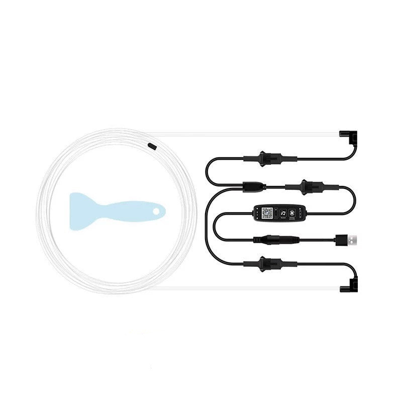 Car Interior RGB LED Atmosphere Light Strip USB Fiber Optic Neon Invisible Ambient Lamp