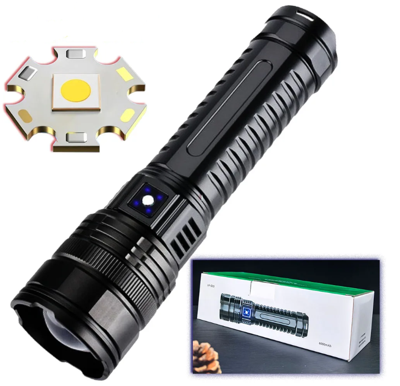 Powerful Tactical White Laser Flashlight Built-in Battery Rechargeable LED Torch Waterproof Zoomable Camping Hunting Lantern