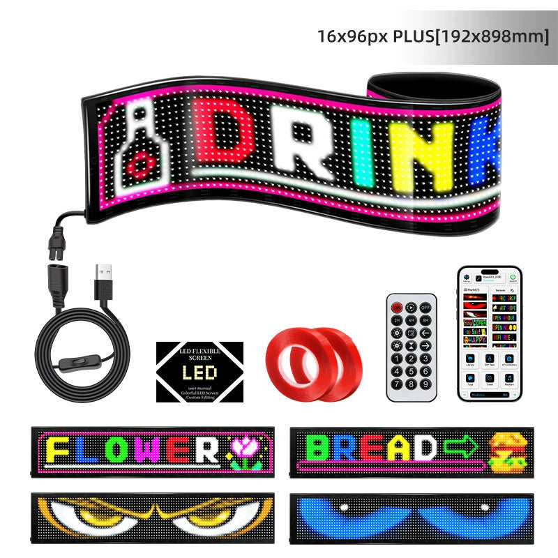 LED Matrix Pixel Panel Night Light Application Control Rolling Advertising Programmable Flexible LED Display Screen