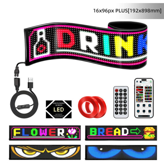 LED Matrix Pixel Panel Night Light Application Control Rolling Advertising Programmable Flexible LED Display Screen