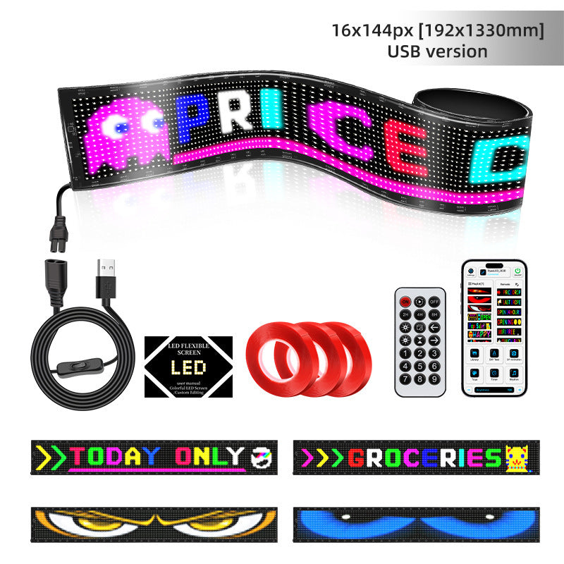 LED Matrix Pixel Panel Night Light Application Control Rolling Advertising Programmable Flexible LED Display Screen