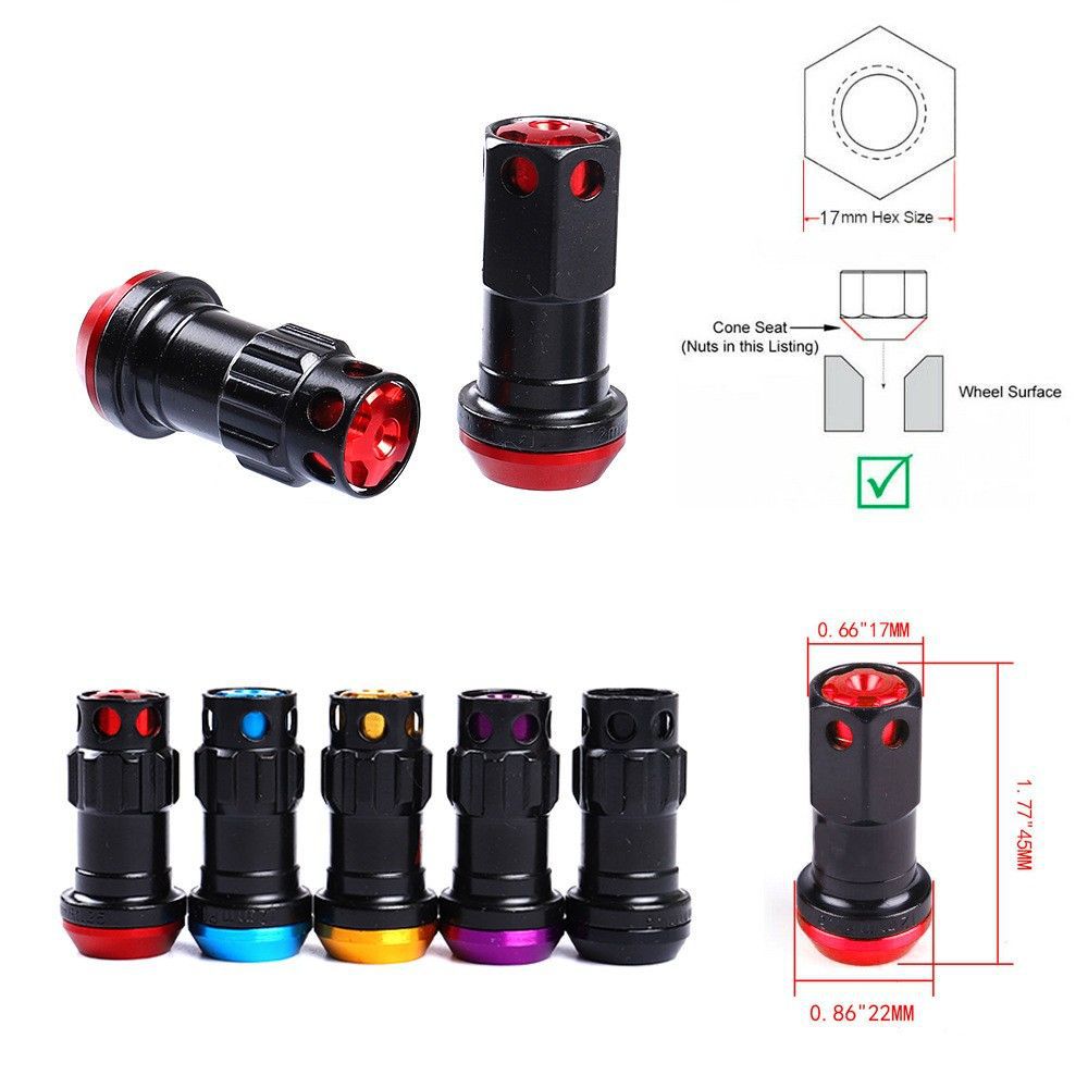 M12 x P1.5 Hot Sale 45 mm Long Anti-theft Wheel Lug Nut Steel Nut