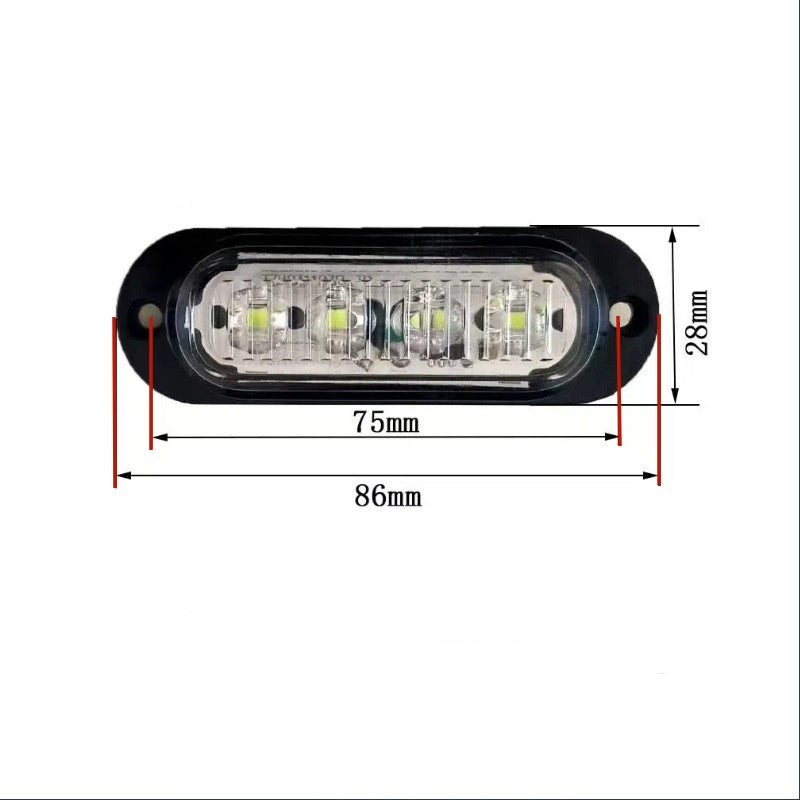 12V-24V Off-Road Truck Van Car Urgent Fog Lights Lamp Safety-Urgent Working Fog Red Light Driving Lamp Led Boat Light