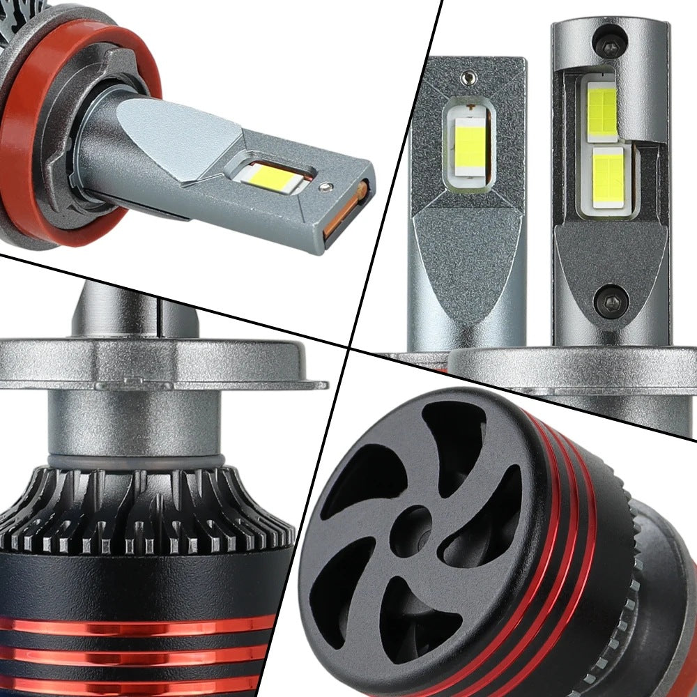 2PCS Super Bright LED Headlight Bulbs H4 H8 H9 H11 Auto Light Kits 12V- 24V