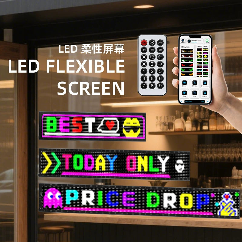 LED Matrix Pixel Panel Night Light Application Control Rolling Advertising Programmable Flexible LED Display Screen