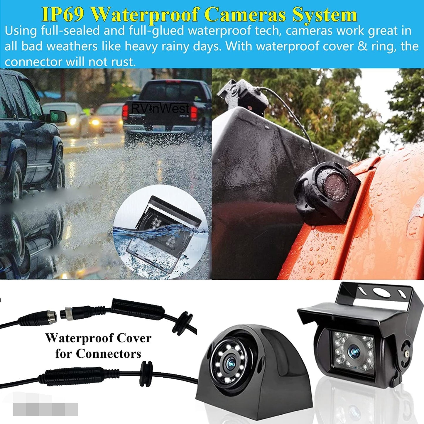 10.36" 4K HD Vehicle Monitor System for Car, RV, Bus & Truck