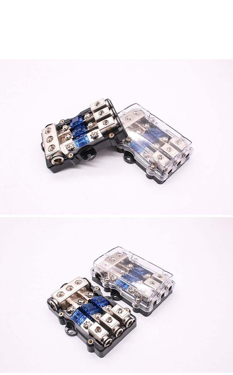 3Way Power Distribution Block 4/8 AWG Gauge AGU Fuse Holder 60A(3in 1out)