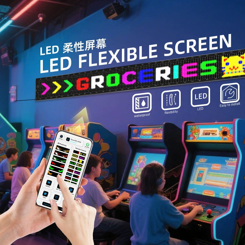 LED Matrix Pixel Panel Night Light Application Control Rolling Advertising Programmable Flexible LED Display Screen