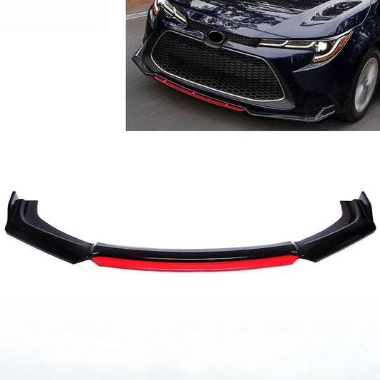 Front Bumper Lip Chin Spoiler ABS Front Bumper Lip Splitter Body Kit (Glossy Black 4pcs/Set)