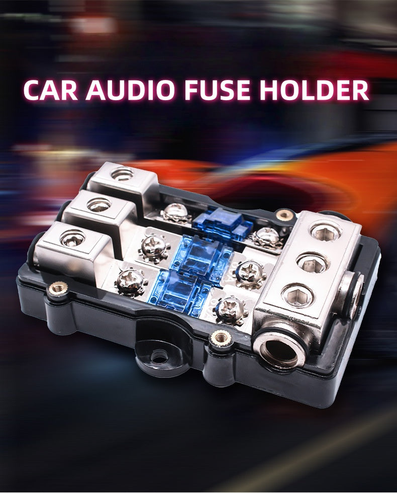 3Way Power Distribution Block 4/8 AWG Gauge AGU Fuse Holder 60A(3in 1out)