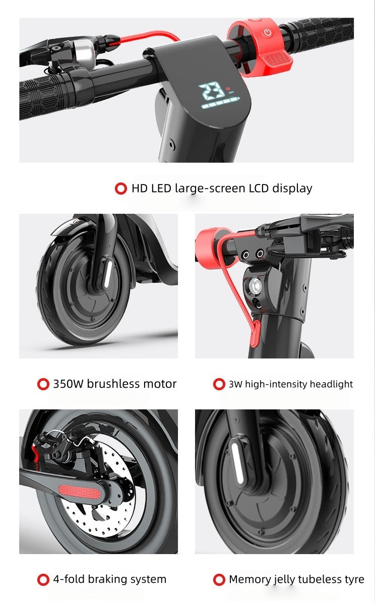 X8-350w Removable Lithium Battery Folding Electric Scooter For Adult Raycool