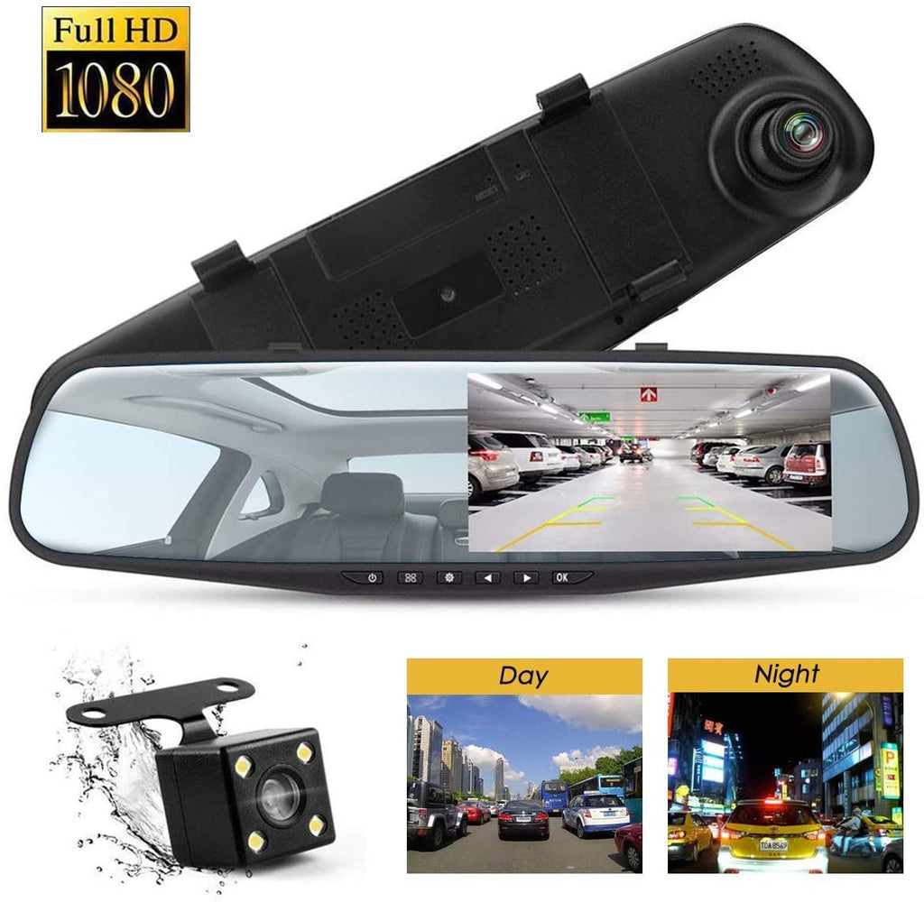 Exquisita cámara trasera delantera Dash Cam coche Dvr Black Box