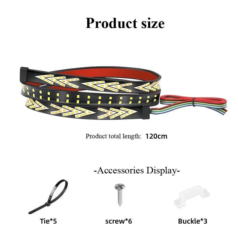 120cm Truck LED Tail Light 3 in 1 Brake/Turn Signal/DRLs LED Strip Light Waterproof For Moto Truck Trailer ATV 12V