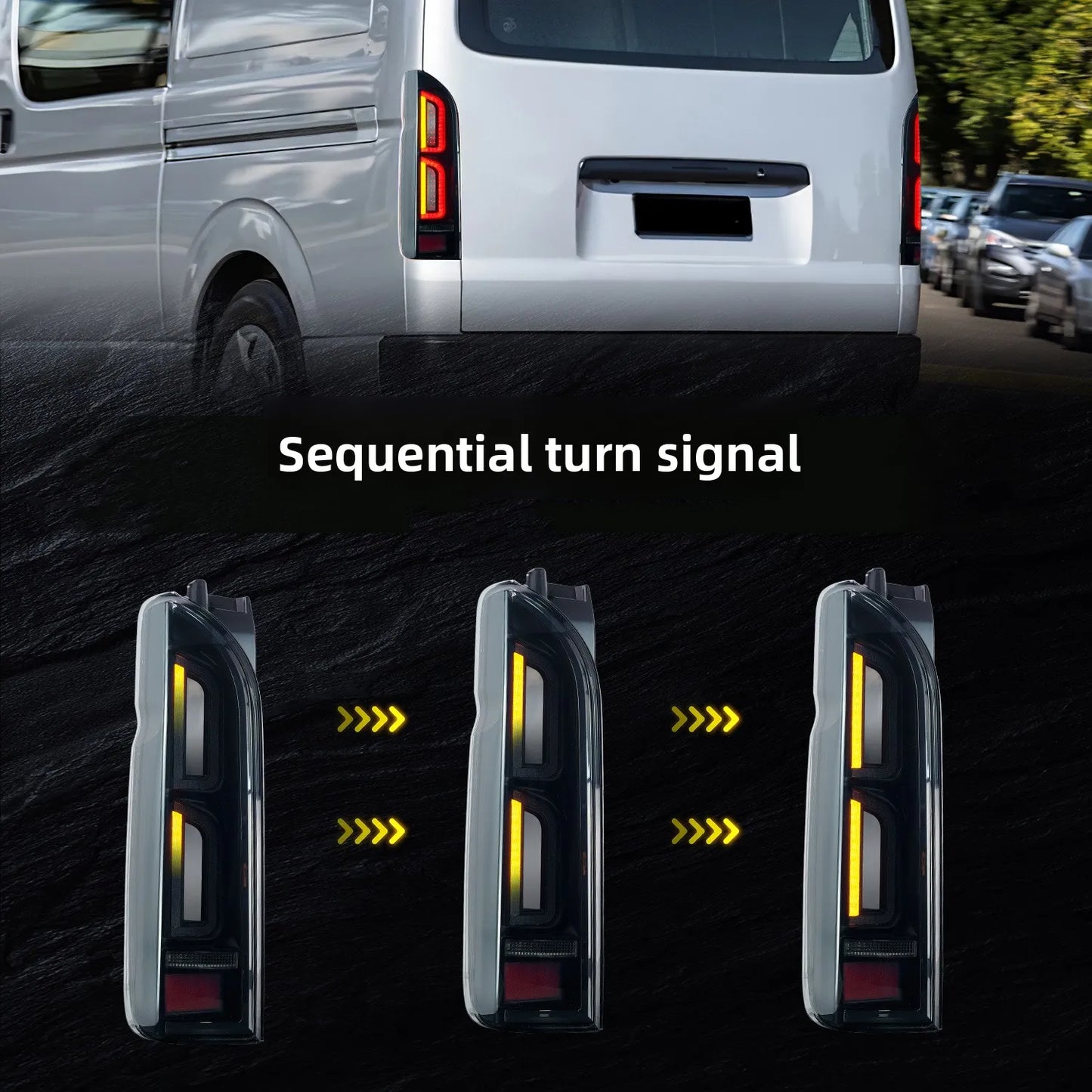 LED Tail Light Assembly for Toyota Hiace 200 Series 2005–2018 Upgrade Retrofit