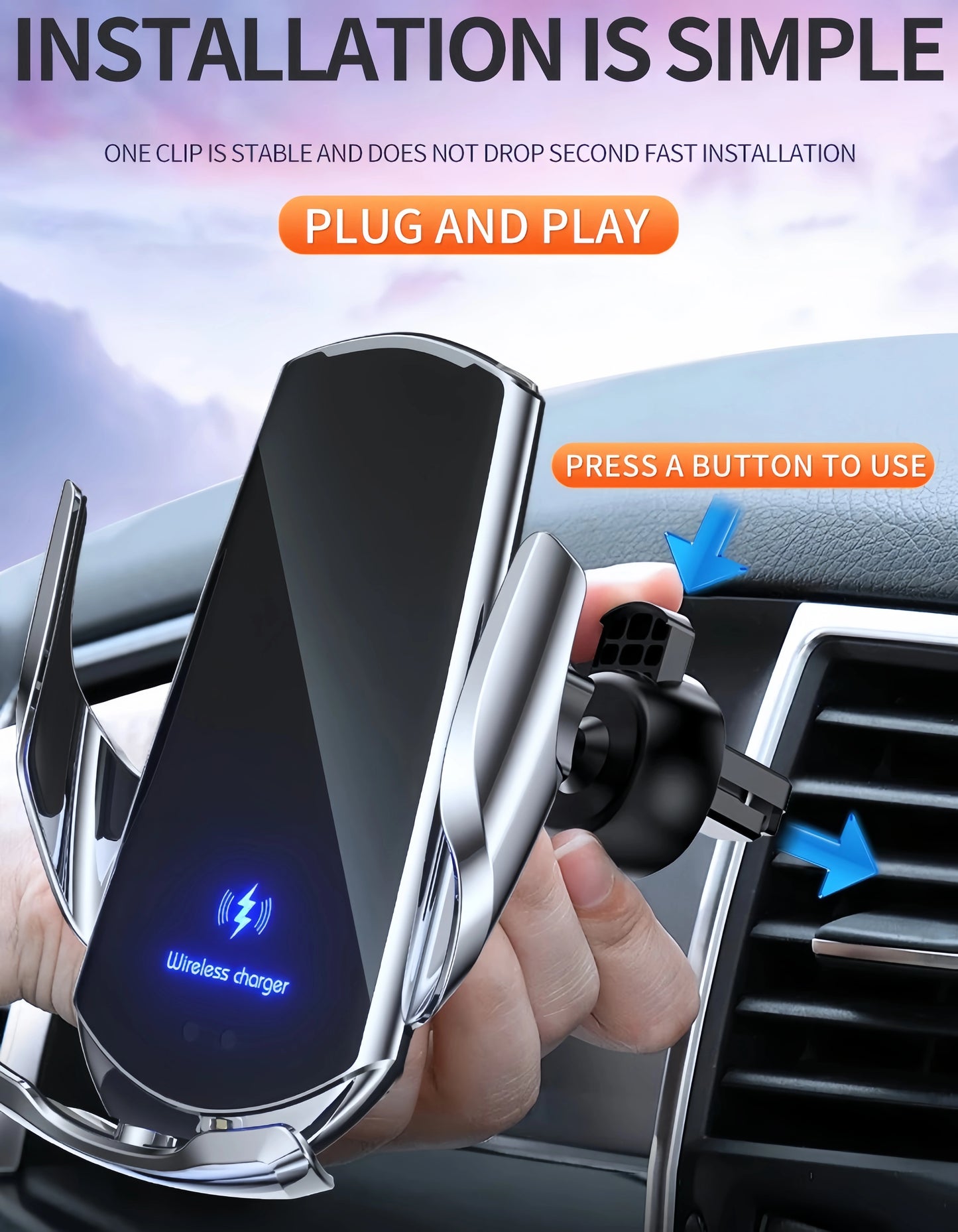 Automatic 15W Qi Car Wireless Charger for iPhone 12 11 XS XR X 8 Samsung S20 S10 Magnetic USB Infrared Sensor Phone Holder Mount